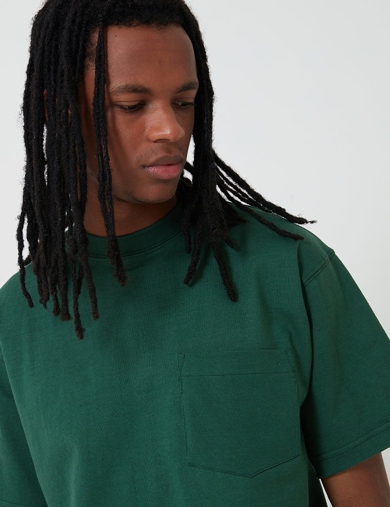 キャンバーポケットTシャツ（8オンス）-ダークグリーン