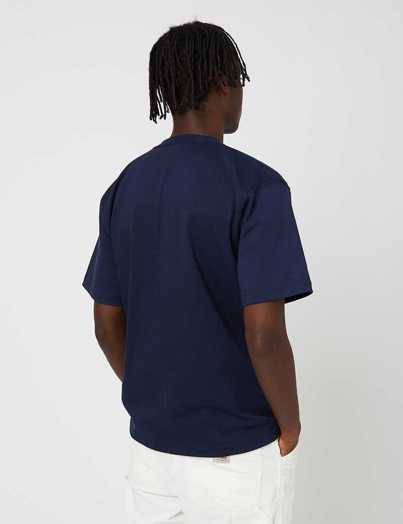 Camber USAポケットTシャツ（8オンスコットン）-ネイビーブルー