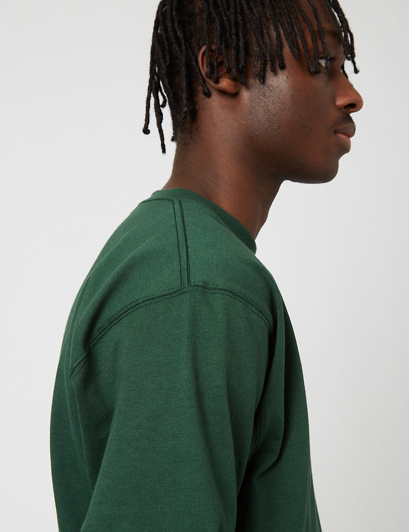 Camber USA 305 T-shirt à manches longues (coton 8 oz) - vert foncé