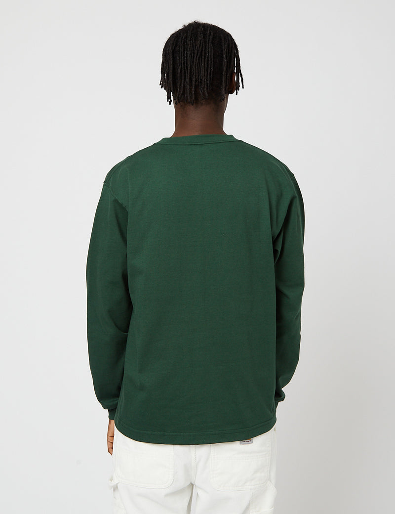 Camber USA 305 T-shirt à manches longues (coton 8 oz) - vert foncé