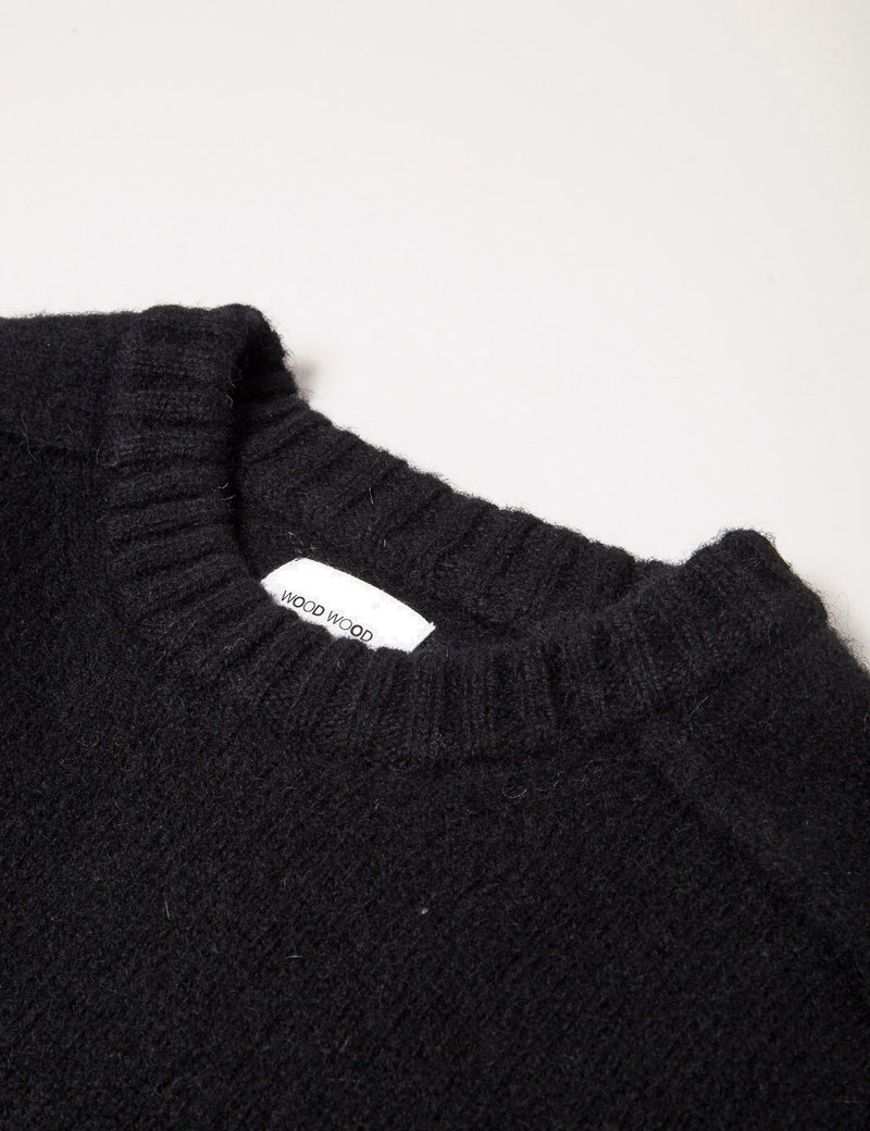 Wood Wood Kevin Wool Sweatshirt - Black