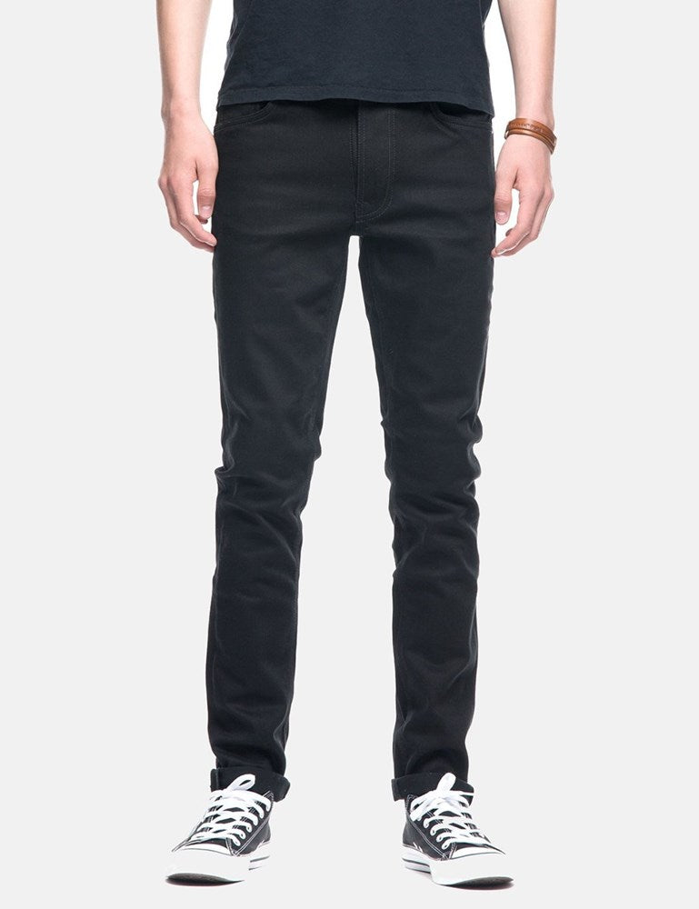 Nudie Lean Dean Jeans (Slim Tapered) - Dry Ever Noir