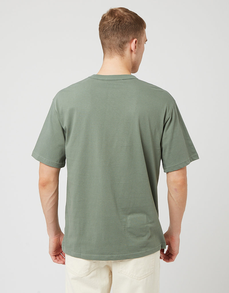 ユニフォームブリッジジップポケットTシャツ-VEグリーン