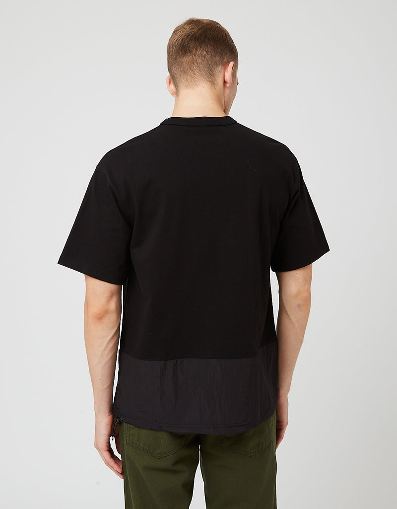 ユニフォームブリッジラインクルーネックTシャツ-ブラック