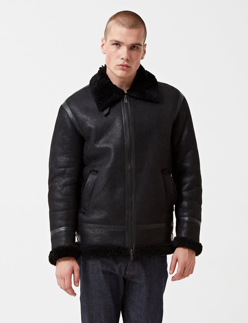 Levis Made & Crafted Shearling Bomber Jacket - Black