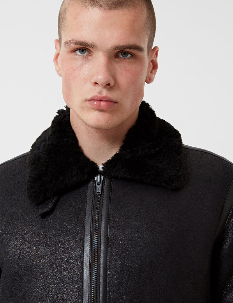 Levis Made & Crafted Shearling Bomber Jacket - Black