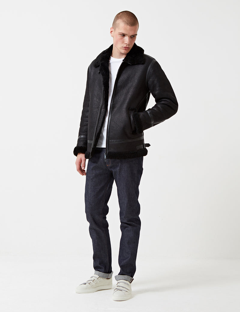 Levis Made & Crafted Shearling Bomber Jacket-블랙