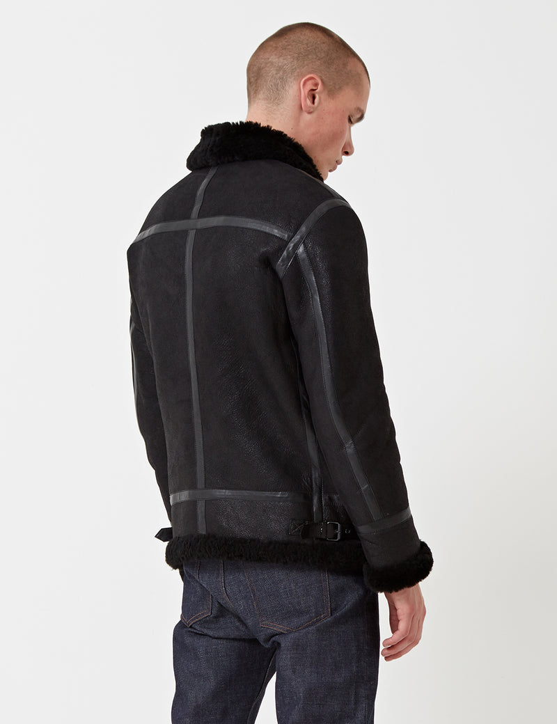 Levis Made & Crafted Shearling Bomber Jacket - Black