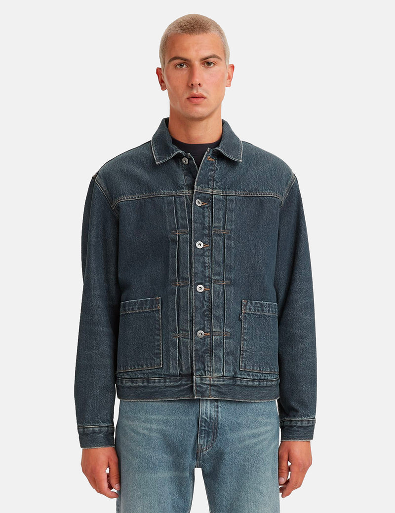 Levis Made & Crafted Type II Sherpa Jacket - Medium Indigo Blue