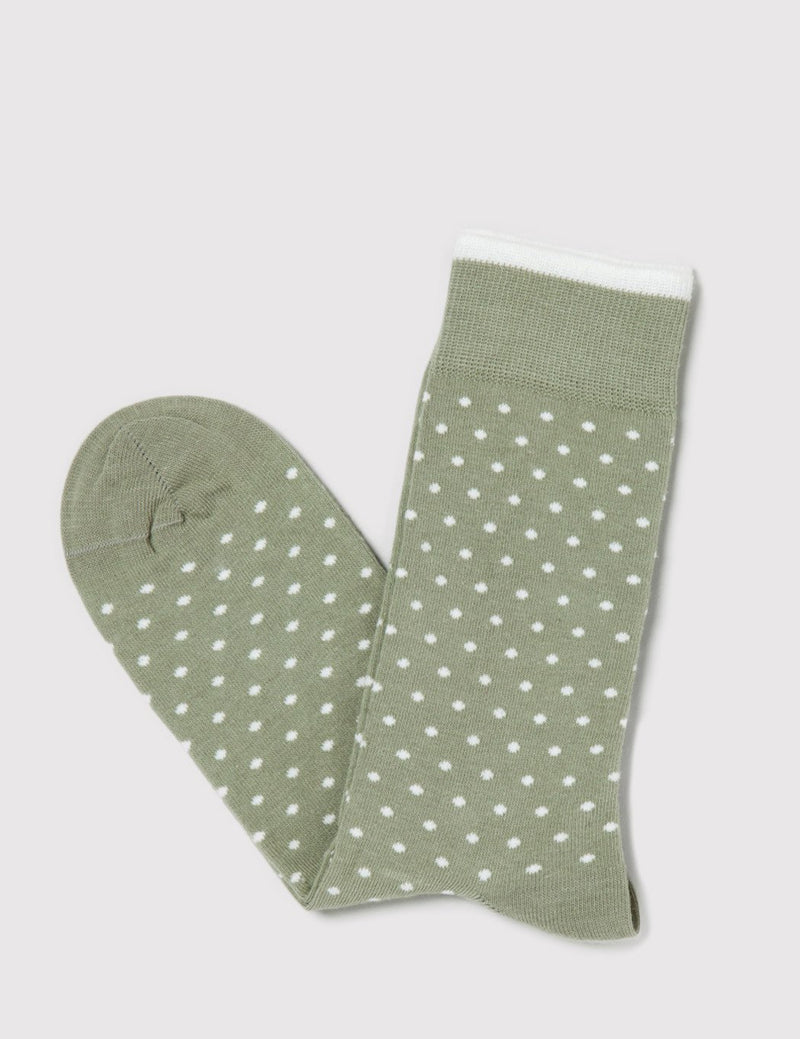 Democratique Polka Dot Socks - Sand/White - Article