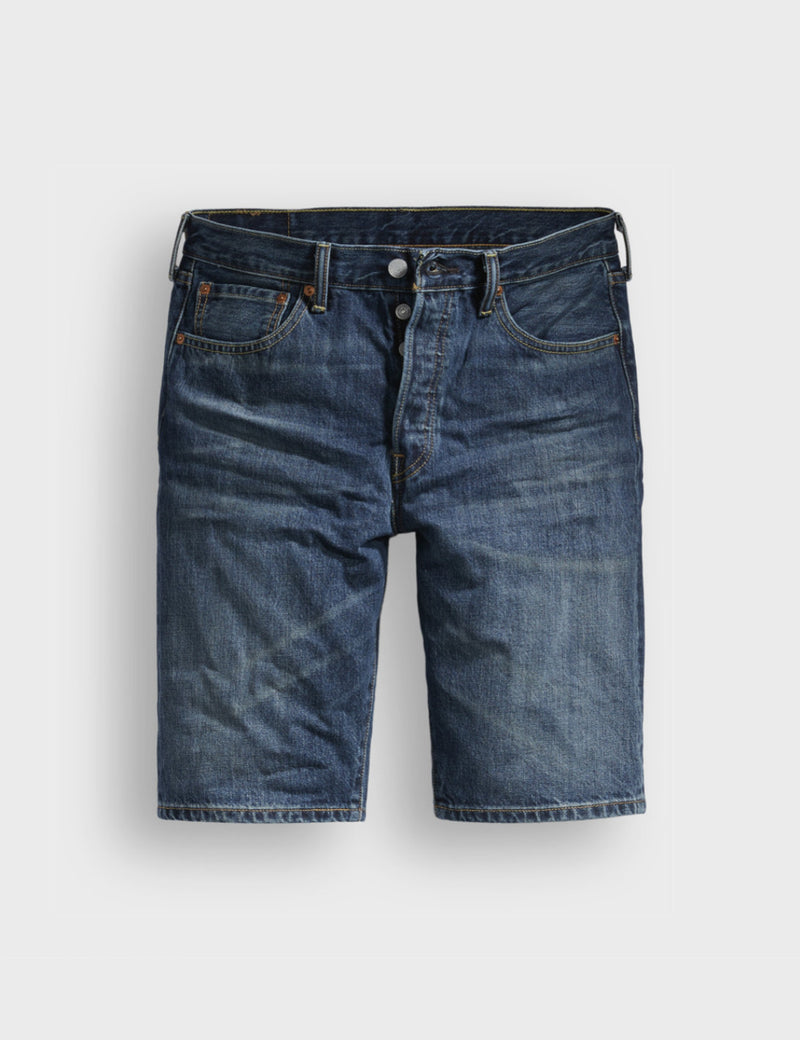 Levis 501 Hemmed Denim Shorts (Straight) - Destiny Street Blue
