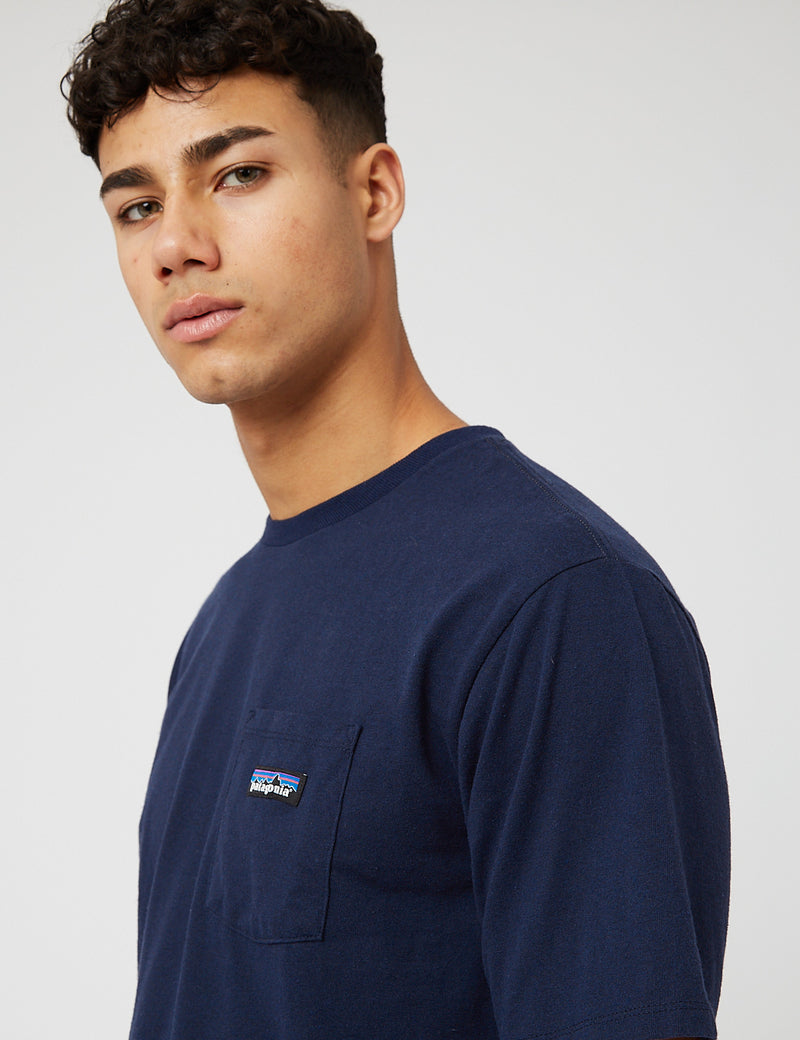 T-shirt Patagonia P-6 Label Pocket Responsibili-Tee - New Navy