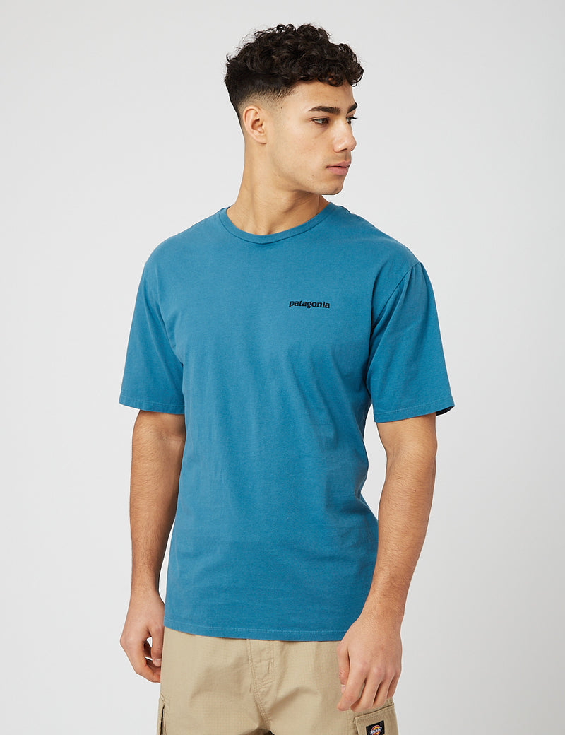 T-Shirt Bio Mission Patagonia P-6 - Bleu Abalone