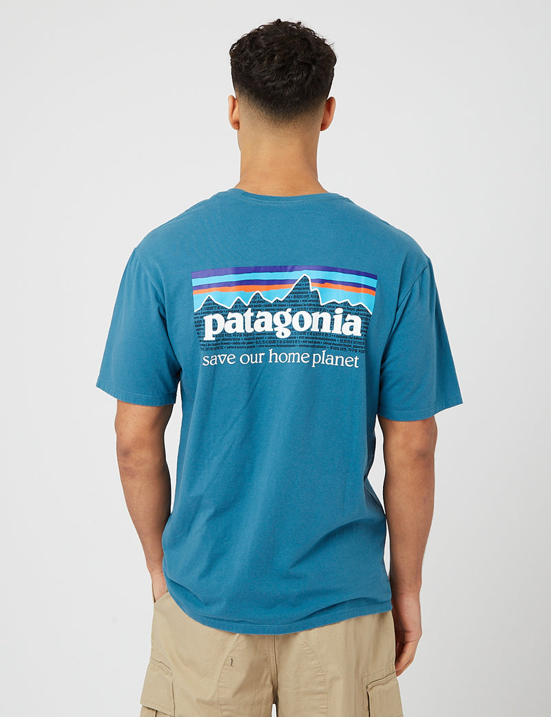 T-Shirt Bio Mission Patagonia P-6 - Bleu Abalone