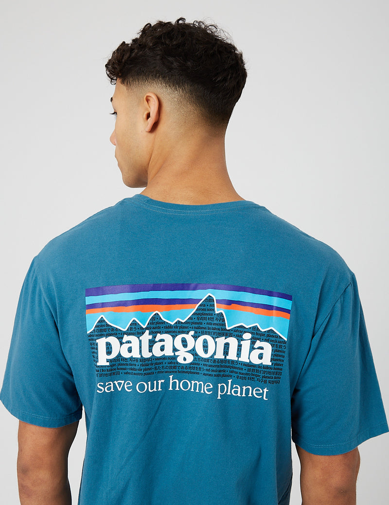 T-Shirt Bio Mission Patagonia P-6 - Bleu Abalone