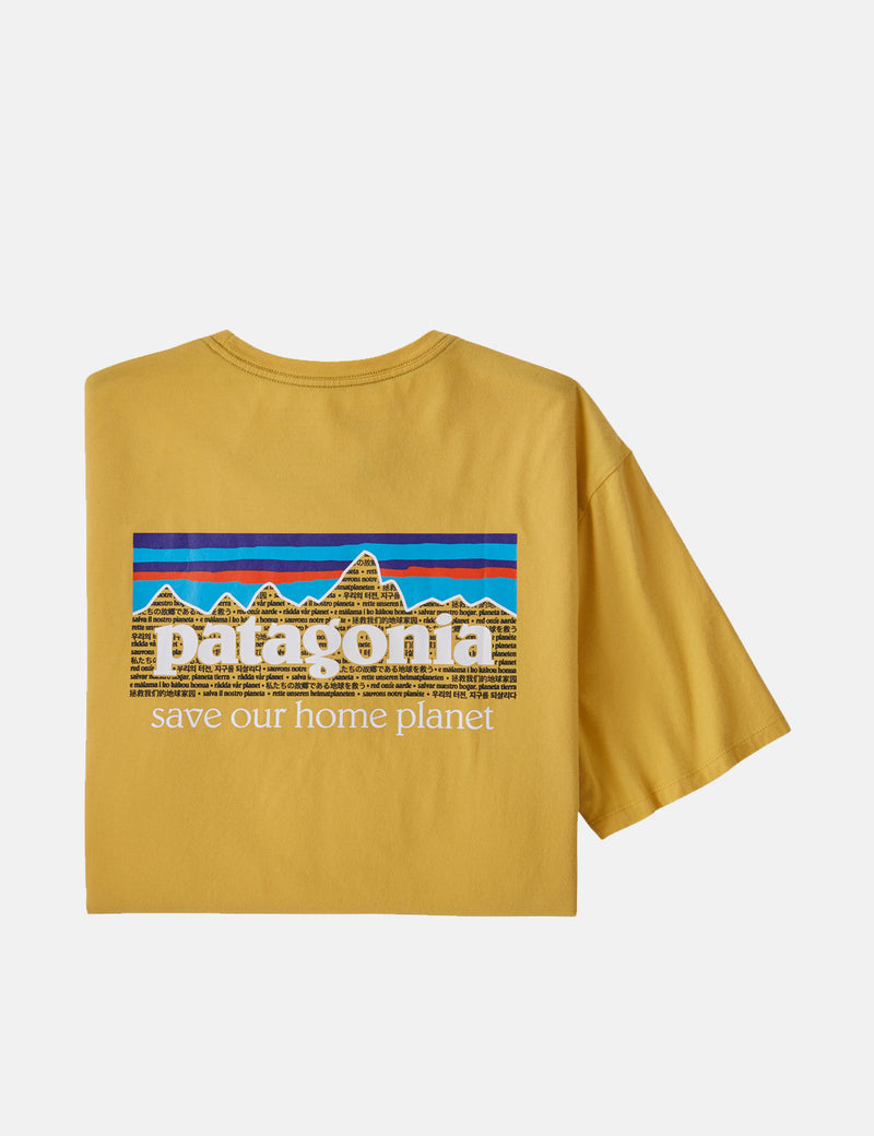 Patagonia P-6 Mission Bio-T-Shirt - Surfbrett Gelb