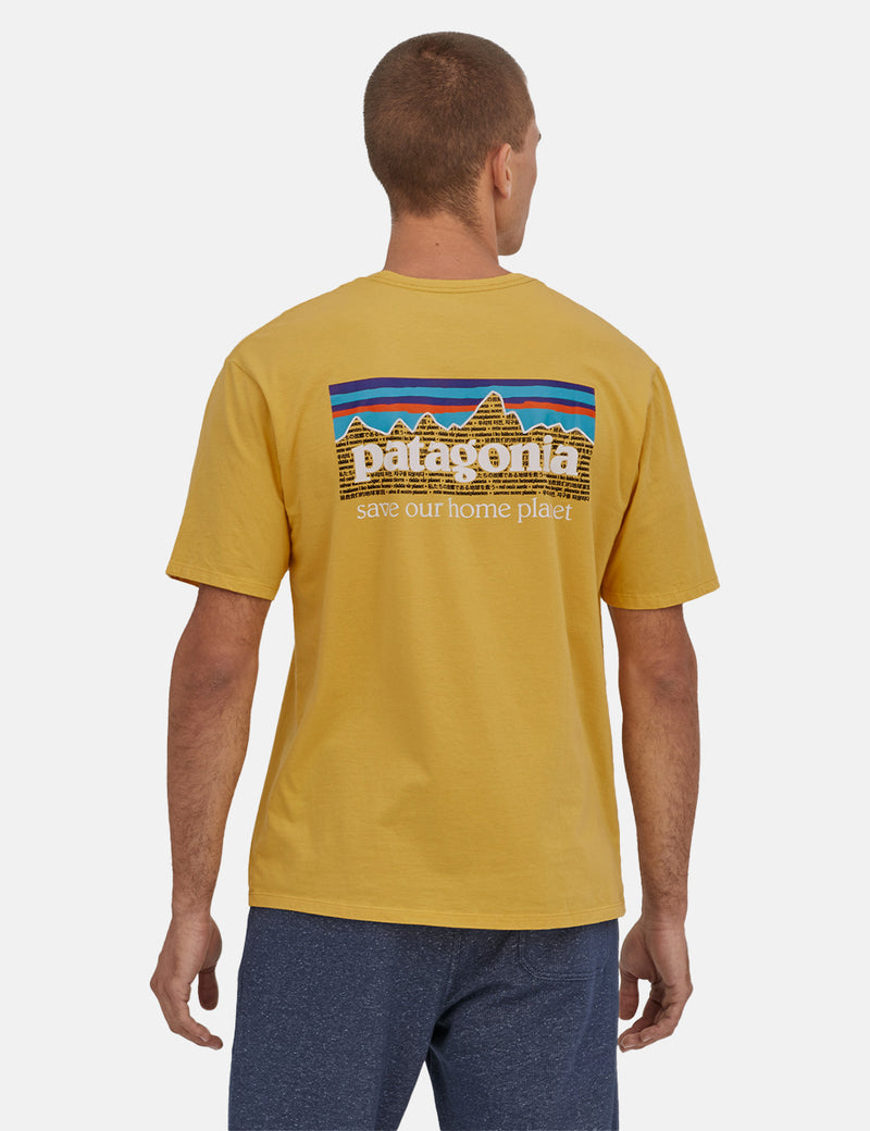 PatagoniaP-6ミッションオーガニックTシャツ-サーフボードイエロー