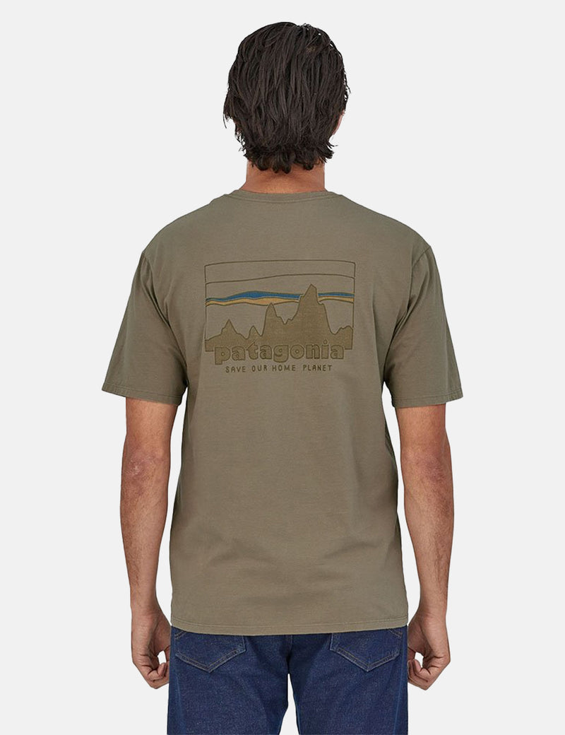 T-shirt bio Patagonia '73 Skyline - Garden Green