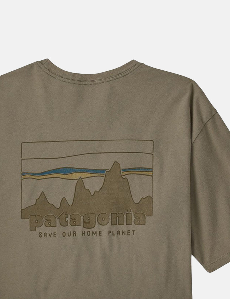 Patagonia '73 스카이라인 오가닉 티셔츠 - 가든 그린