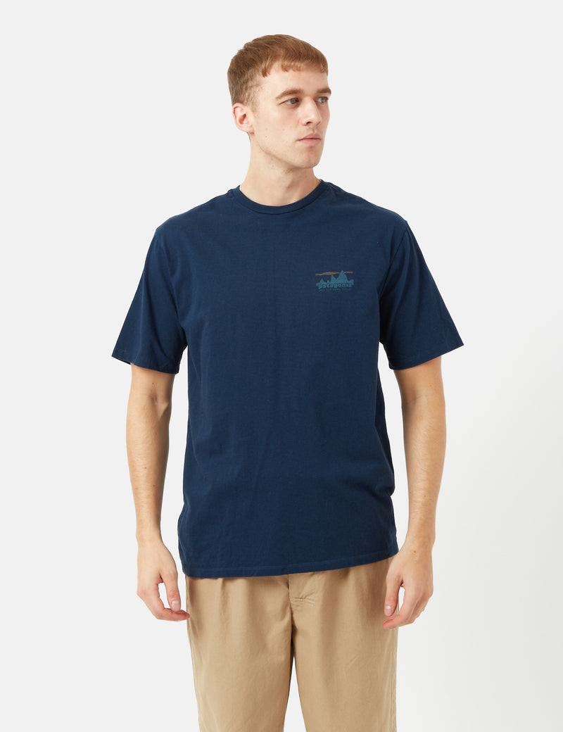 Patagonia'73スカイラインオーガニックTシャツ-タイドプールブルー