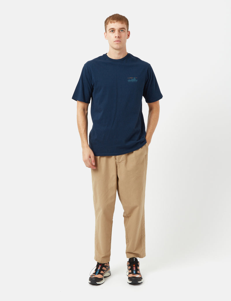 Patagonia'73スカイラインオーガニックTシャツ-タイドプールブルー