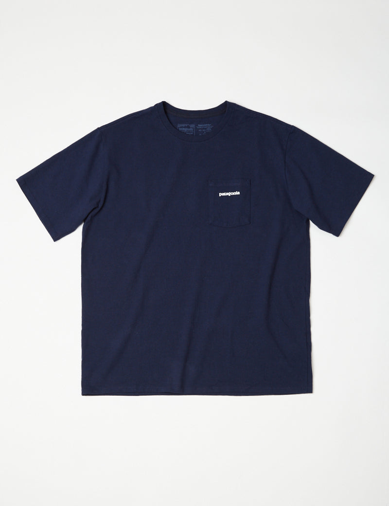 T-shirt Patagonia BoardShorts Logo Pocket Responsibili-Tee - Stone Blue