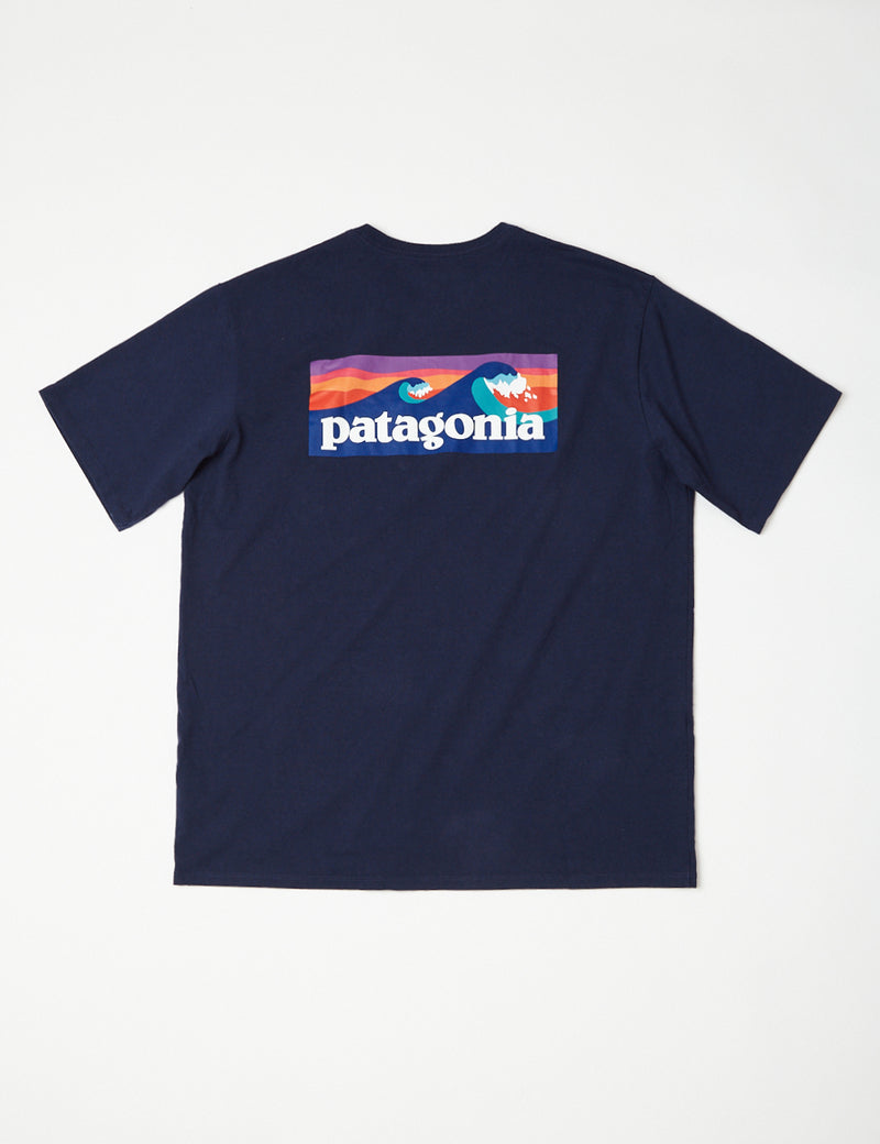 Patagonia BoardShorts Logo Pocket Responsibili-Tee T-Shirt - Steinblau