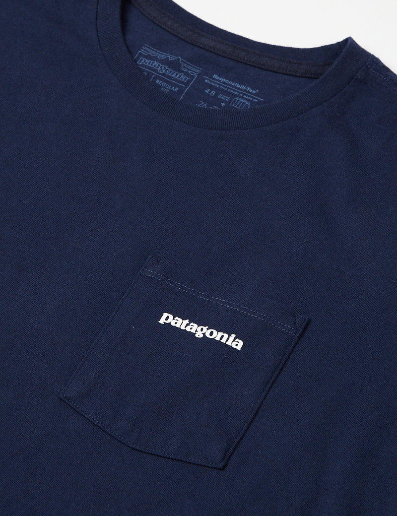 T-shirt Patagonia BoardShorts Logo Pocket Responsibili-Tee - Stone Blue