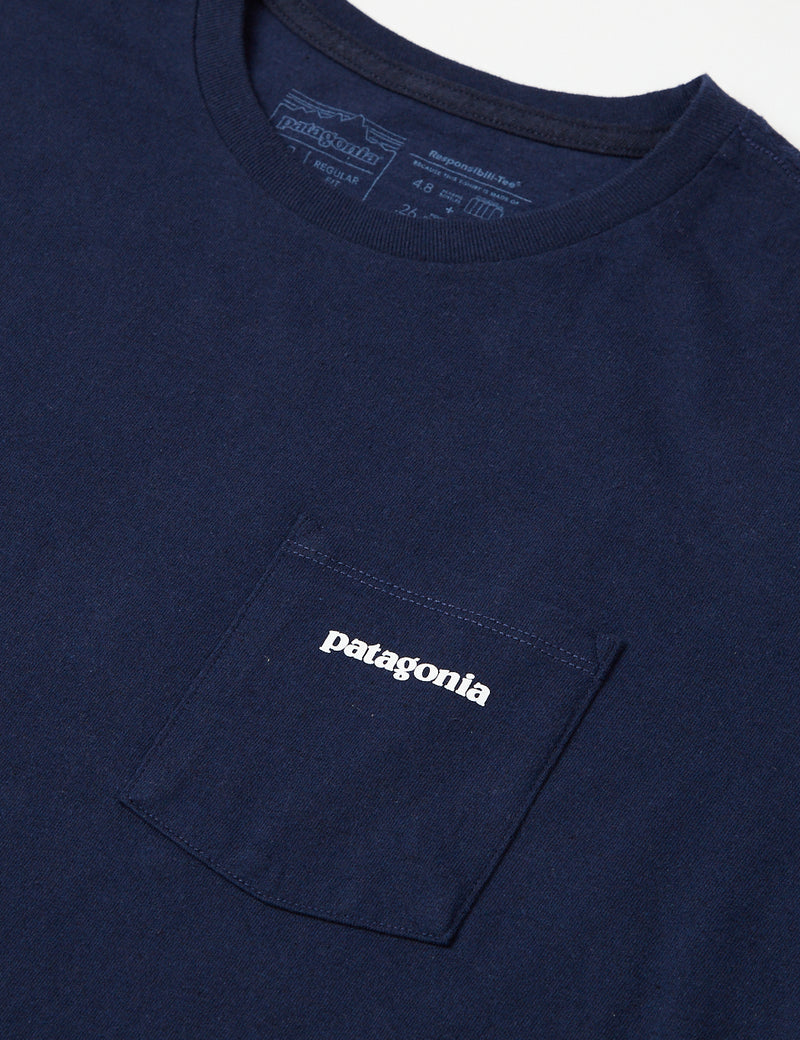 Patagonia BoardShorts Logo Pocket Responsibili-Tee T-Shirt - Steinblau