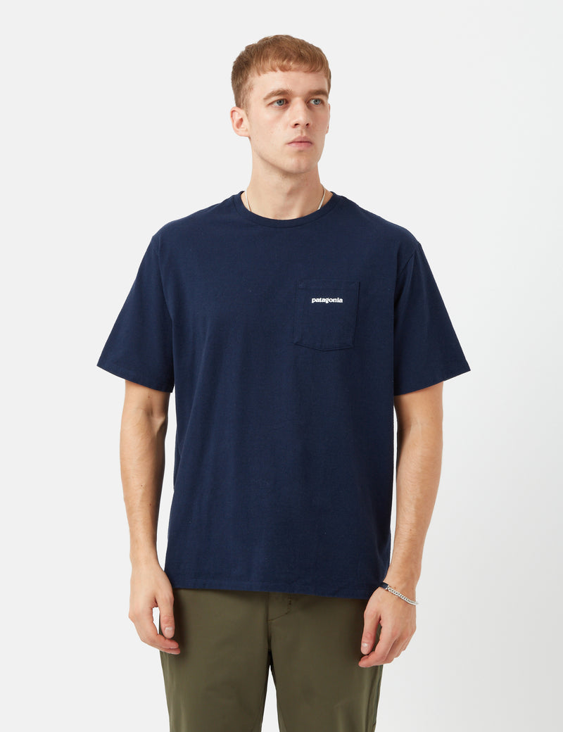 T-shirt Patagonia BoardShorts Logo Pocket Responsibili-Tee - Stone Blue
