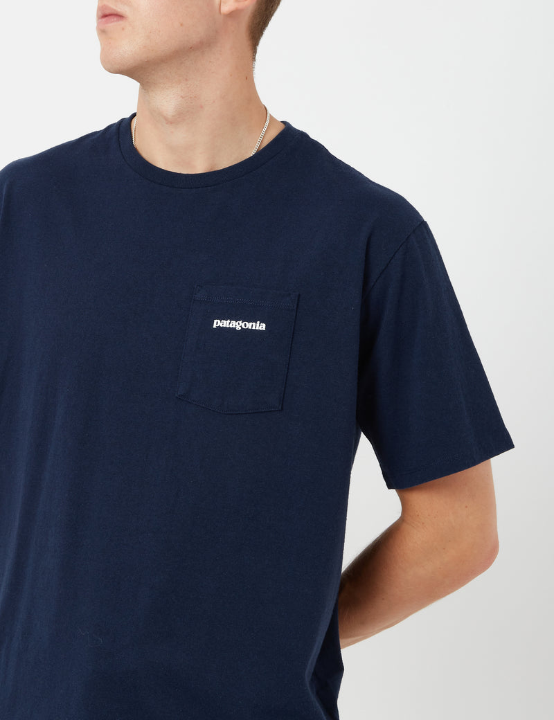 T-shirt Patagonia BoardShorts Logo Pocket Responsibili-Tee - Stone Blue