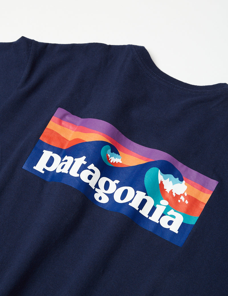 Patagoniaボードショーツ ロゴ ポケット レスポンシビリ Tシャツ - ストーン ブルー