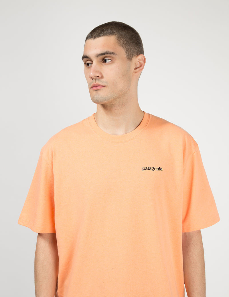 パタゴニアP-6ロゴレスポンシビリ-Tシャツ-ピーチシャーベットオレンジ