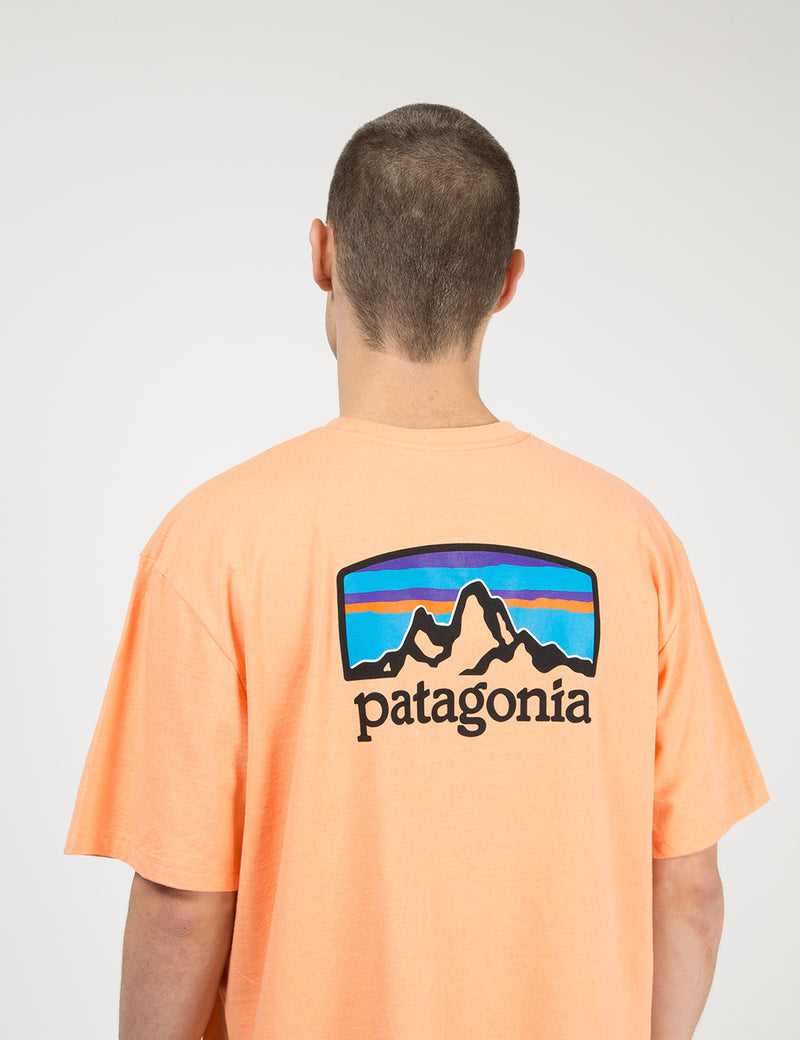 パタゴニアフィッツロイホライゾンレスポンシビリ-Tシャツ-ピーチシャーベットオレンジ