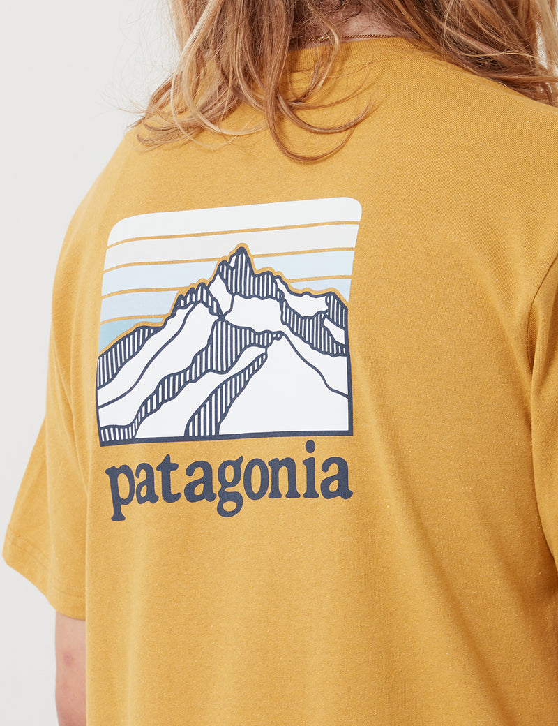 Patagonia Linie Ridge Logo-Tasche Responsibili-T T-Shirt - Glyph Gold-