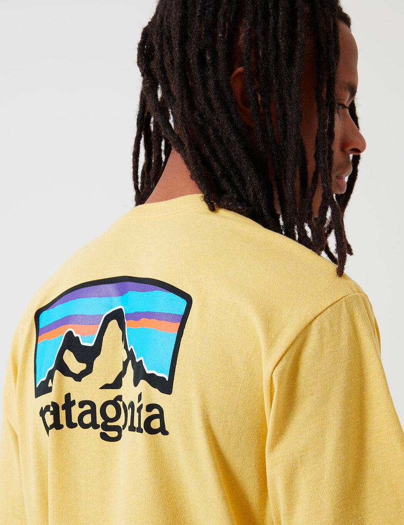 Patagonia Fitz Roy Horizons Responsibili-T T-Shirt - Surfbrett Gelb