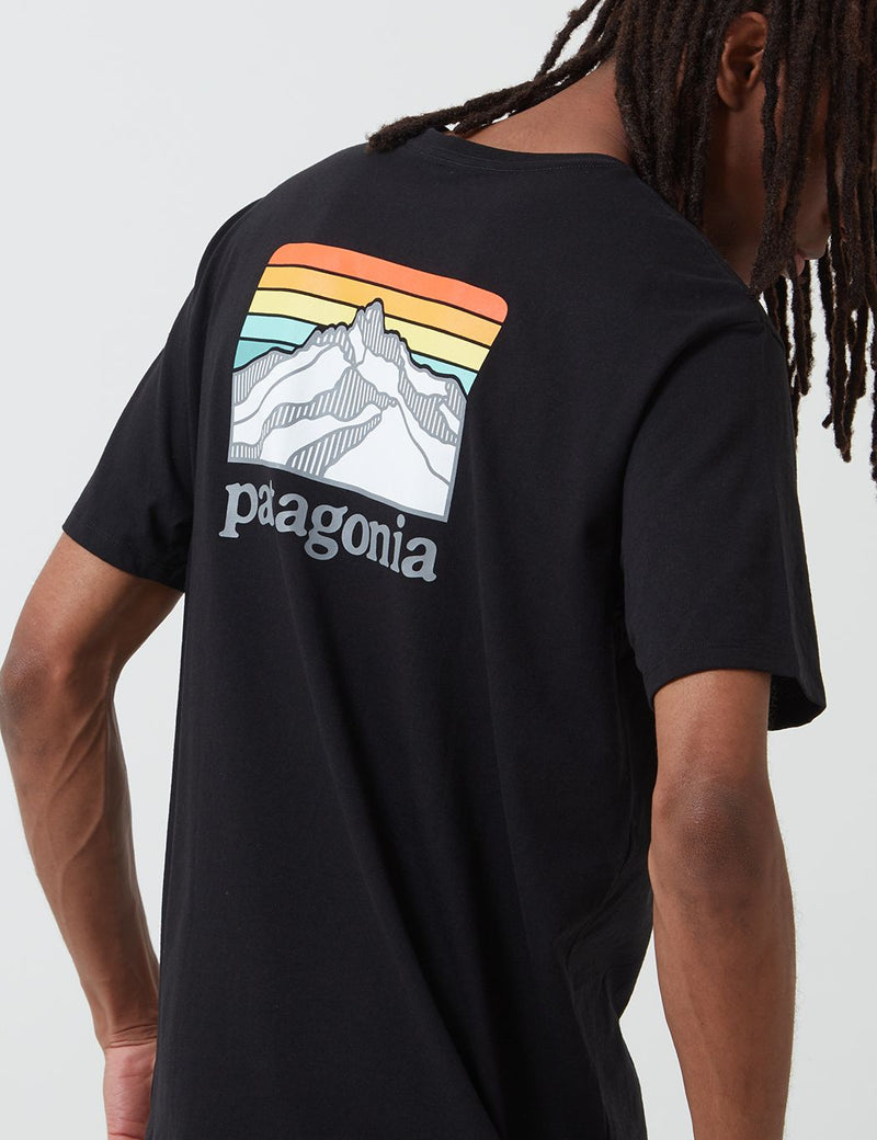 Patagonia Line Ridge Logo Pocket Responsibili-­Tee T­-Shirt - Black