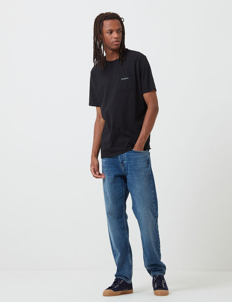 Patagonia Line Ridge Logo Pocket Responsibili-­Tee T­-Shirt - Black