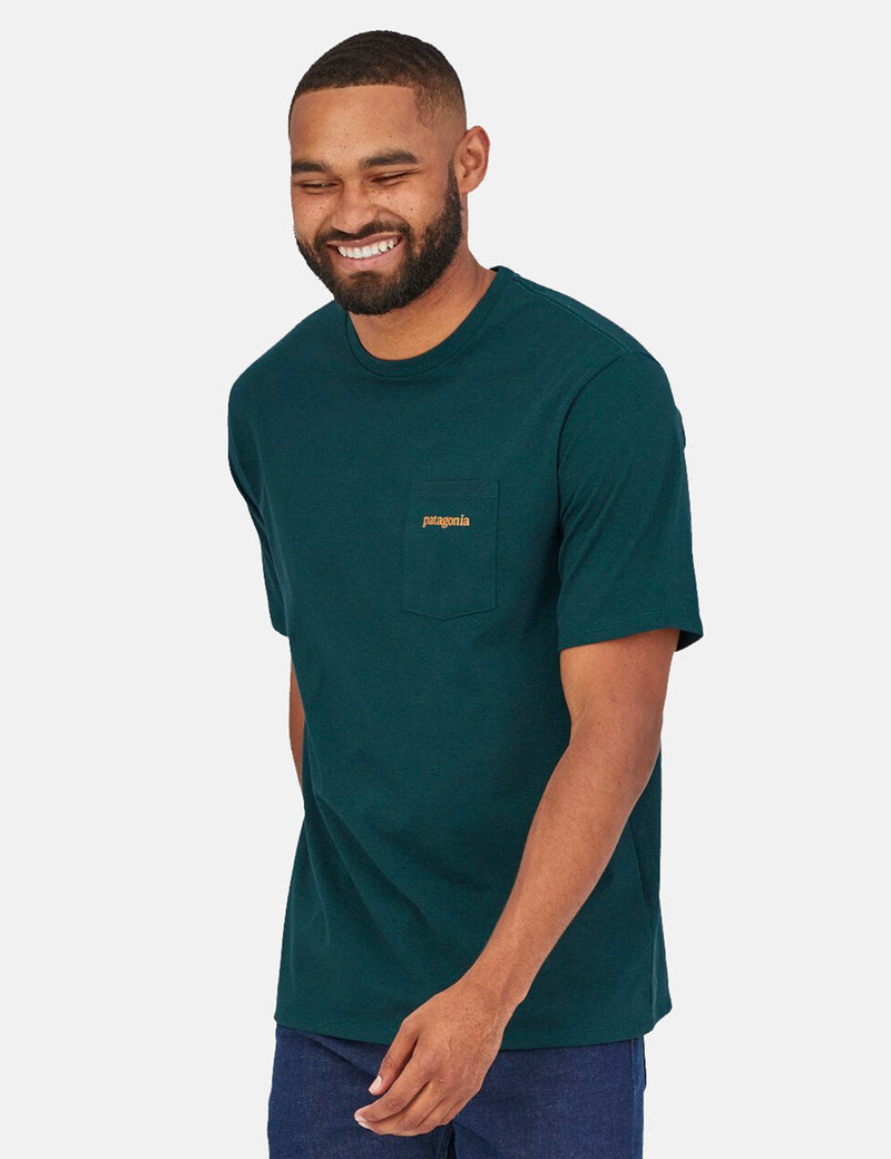 Patagonia Line Logo Ridge Pocket Responsibili-Tee T-Shirt - Dark Borealis Green