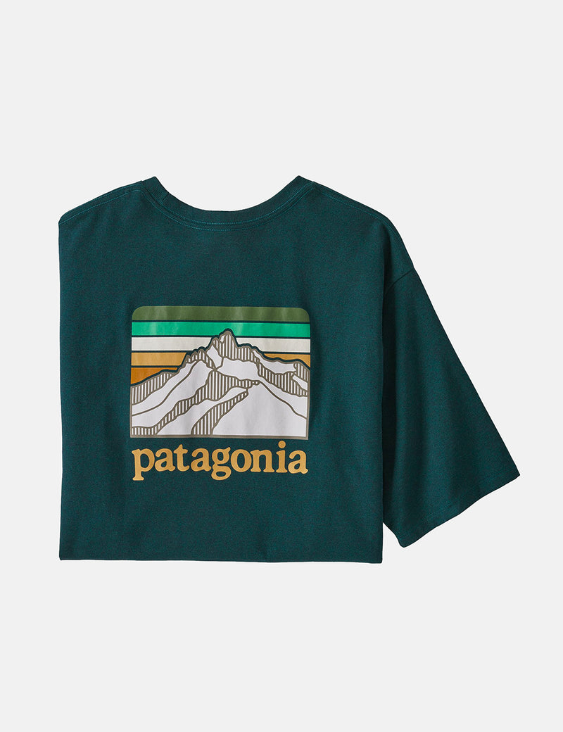 Patagonia Line Logo Ridge Pocket Responsibili-Tee T-Shirt - Dark Borealis Green
