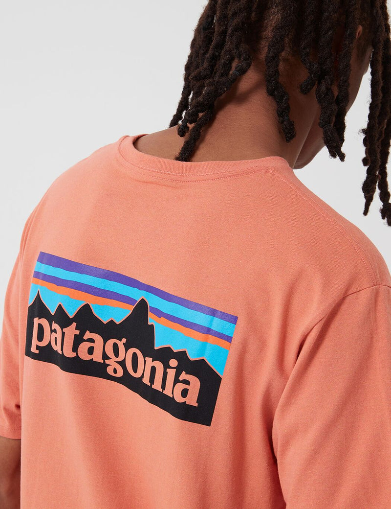 Patagonia P-6 로고 포켓 리스폰시 빌리 티 티셔츠-멜로우 멜론