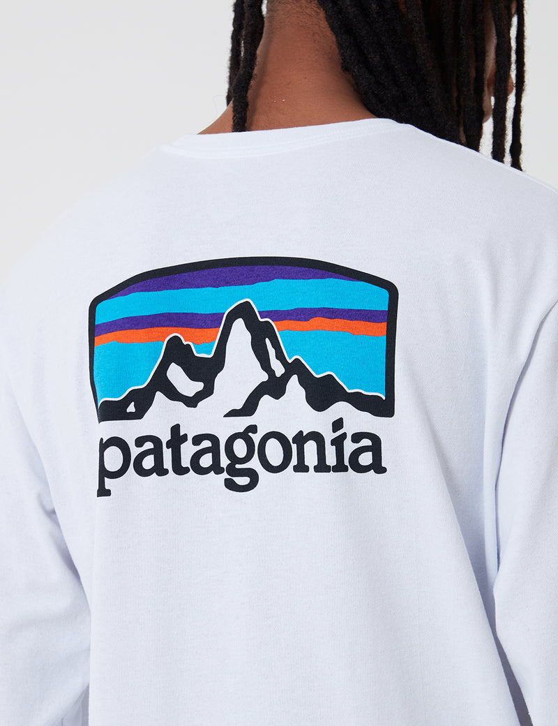Patagonia Fitz Roy HorizonsResponsibili-Tシャツ長袖Tシャツ-ホワイト