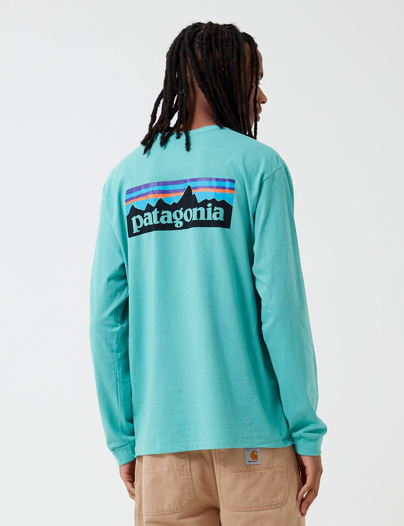 Patagonia P-6 Logo Responsibili-Tee Long Sleeve T-Shirt-Light Beryl Green