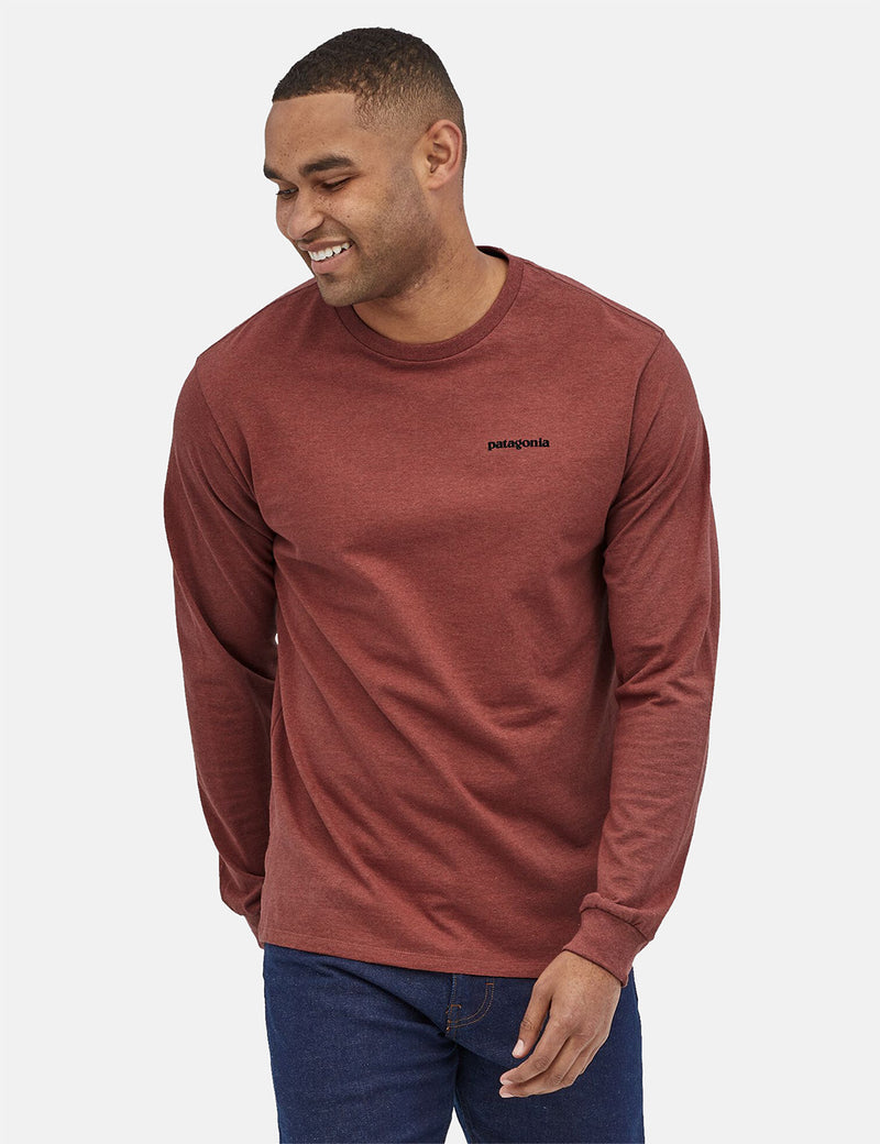 T-Shirt Patagonia Manches Longues P-6 Logo Responsibili-Tee - Rose Musquée