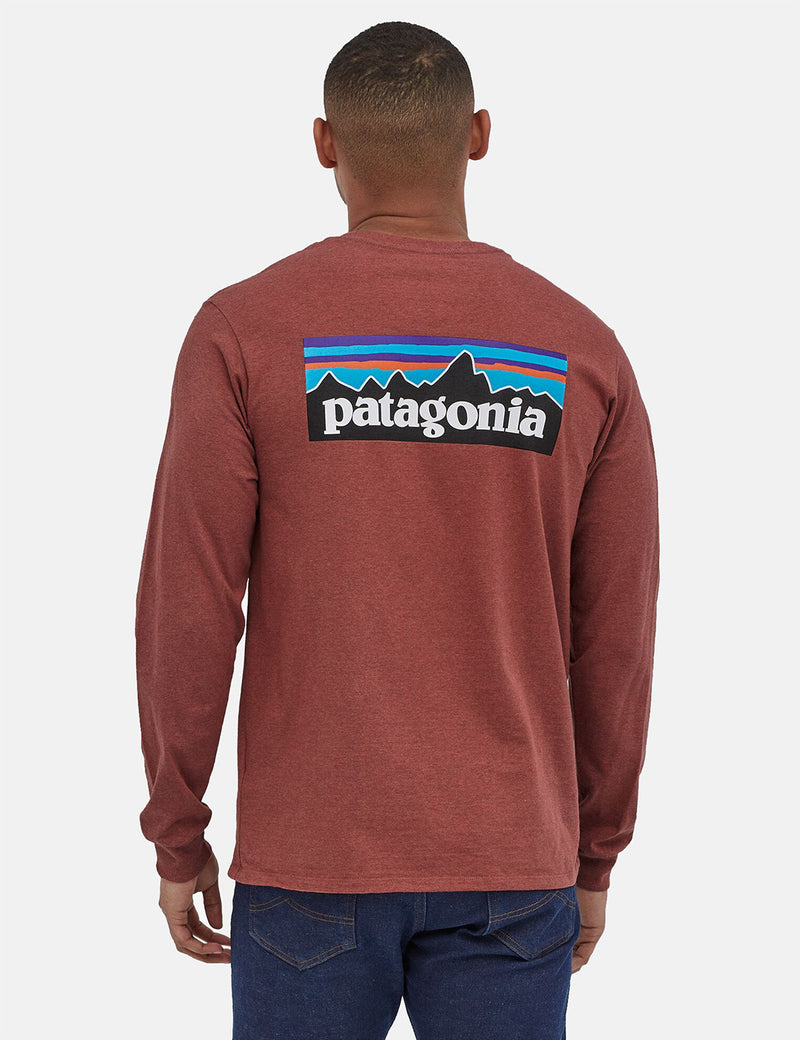 T-Shirt Patagonia Manches Longues P-6 Logo Responsibili-Tee - Rose Musquée