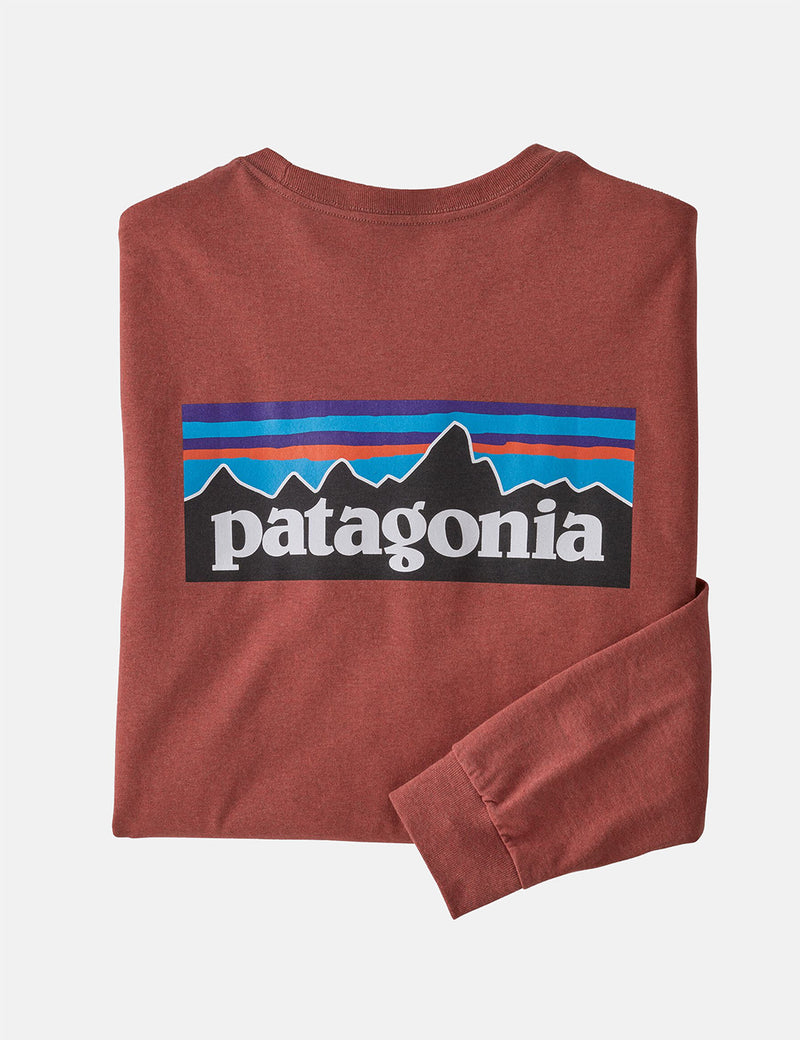 Patagonia Long Sleeve P-6 Logo Responsibili-Tee T-Shirt - Rosehip Red