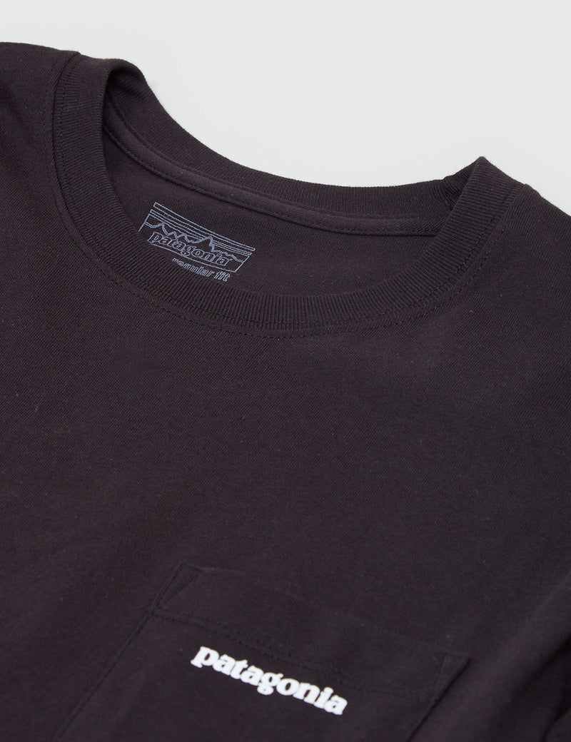 Patagonia P-6 Logo Pocket T-Shirt - Black