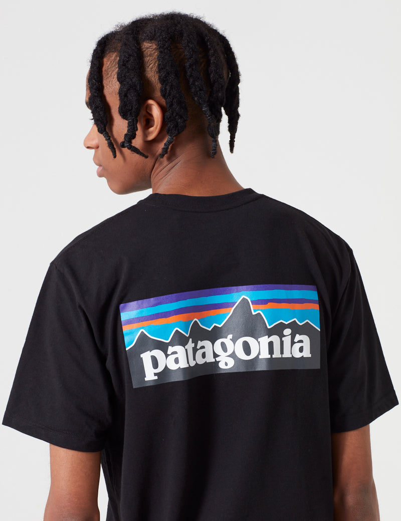 Patagonia P-6 Logo Pocket T-Shirt - Black