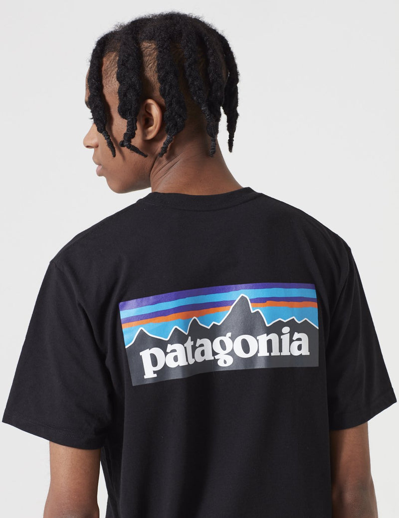 T-Shirt Patagonia P-6 Logo Pocket Responsibili-Tee - Black