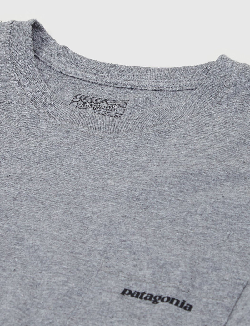 Patagonia P-6 Logo Pocket Responsibili-Tee T-Shirt - Gravel Heather Grey